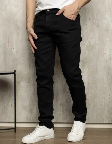 Calça Jeans Preta Super Skinny Masculina Lycra Premium