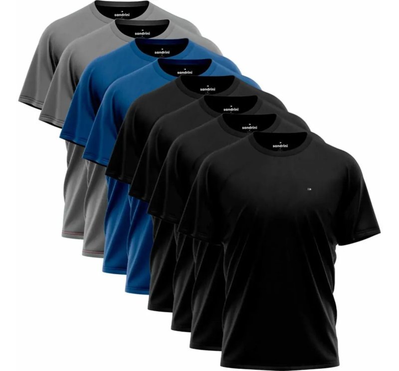 Kit 8 Camisas Sandrini Dry-Fit