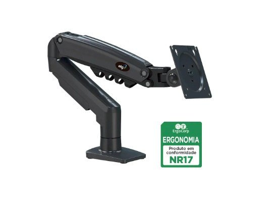 Suporte Articulado de Mesa F80N com Pistão a Gás para Monitores de 17" a 35" Ergonômico