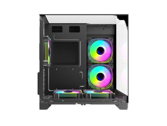 Gabinete Gamer Kalkan Midgard Vision Preto Micro ATX com 3 Painéis de Vidro Temperado