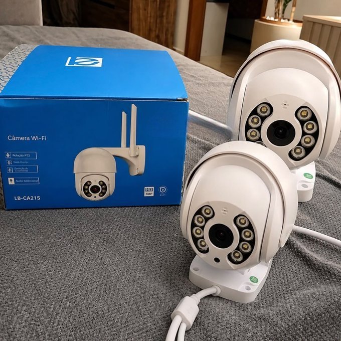 Kit com 2 Câmeras IP Icsee Prova D'água Infravermelho Externa WiFi