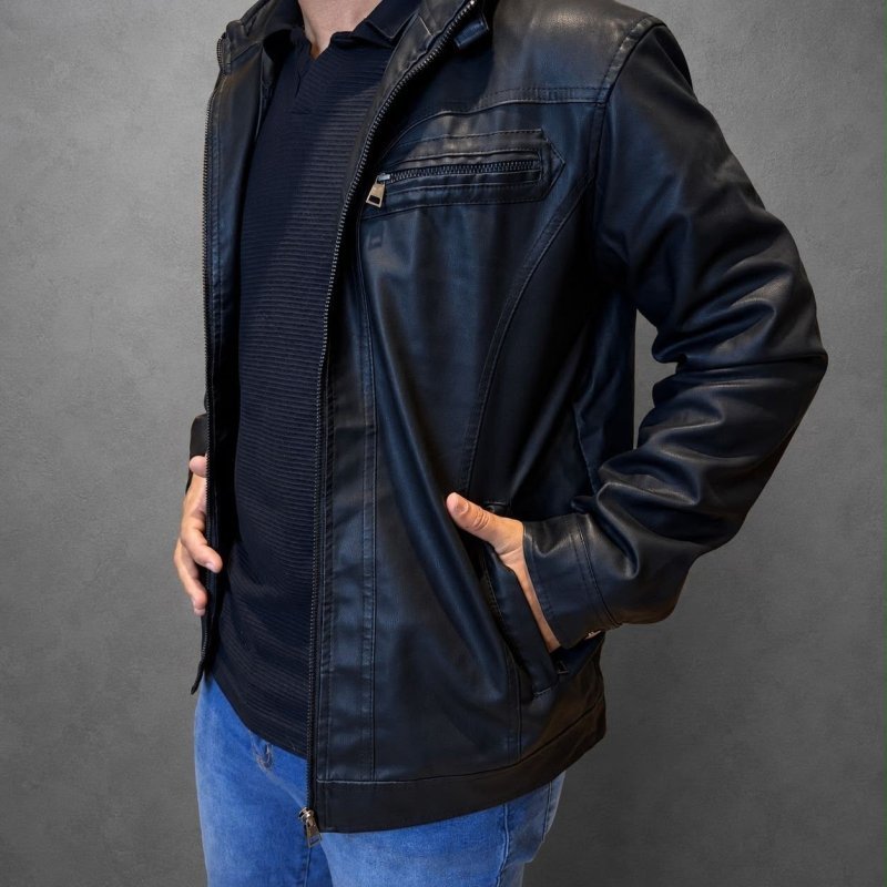 Jaqueta Couro Masculino Slim Resistente