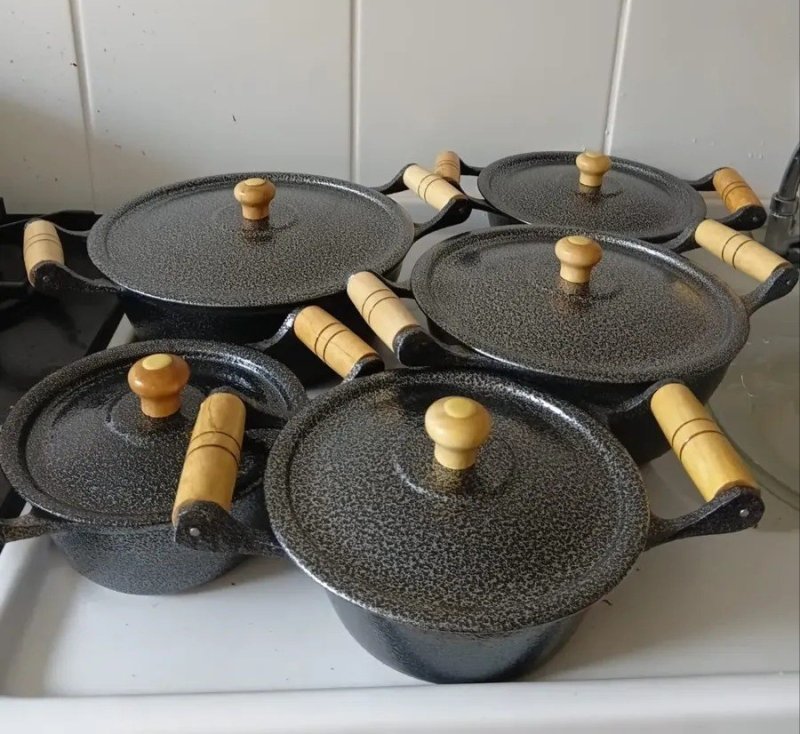 Jogo De Panela Alumínio Fundido Grosso 5 Pçs