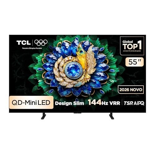 Smart TV TCL 55 Polegadas QLED Mini LED 4K A400M WiFi Bluetooth Google TV HDR10+ 144 Hz VRR 55A400M
