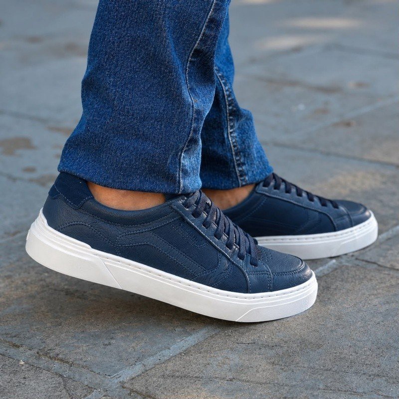 Tênis Masculino Bill Couro Azul 41 Br