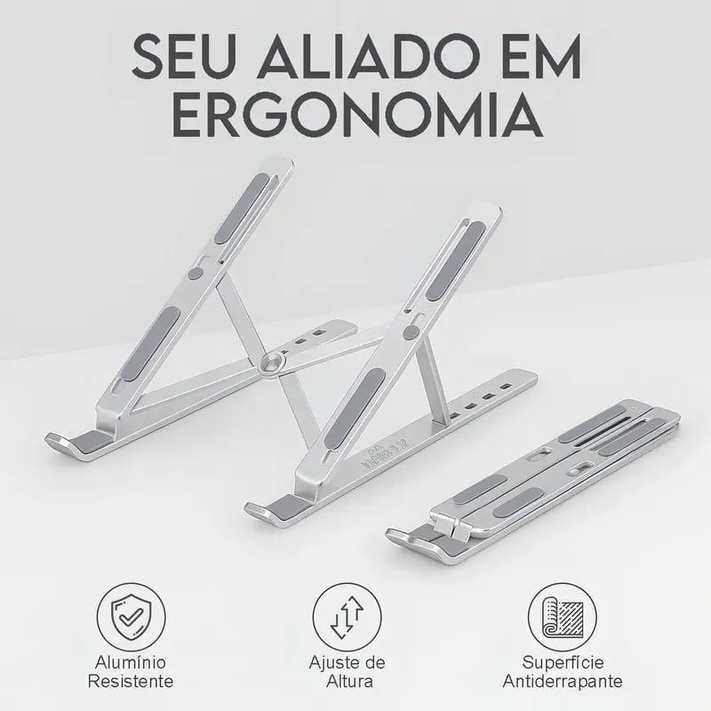 Base Suporte para Notebook de Alumínio Dobrável