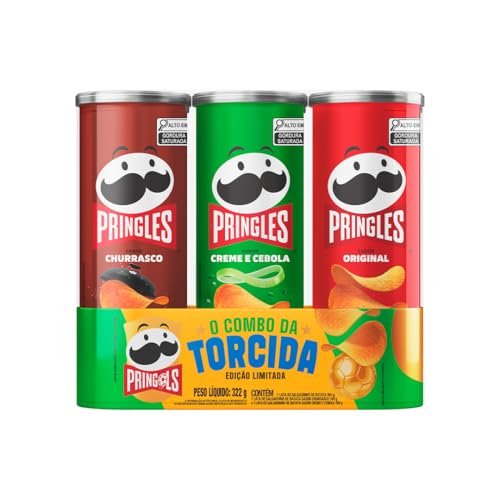 Salgadinho Batata Frita Pringles Tripack Festa do Futebol 322g