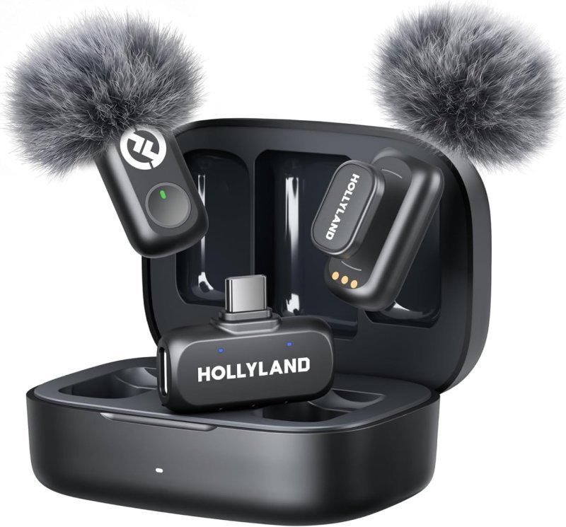 Hollyland LARK A1 Duo – Microfone Sem Fio Mini para iPhone 15/16 e Android