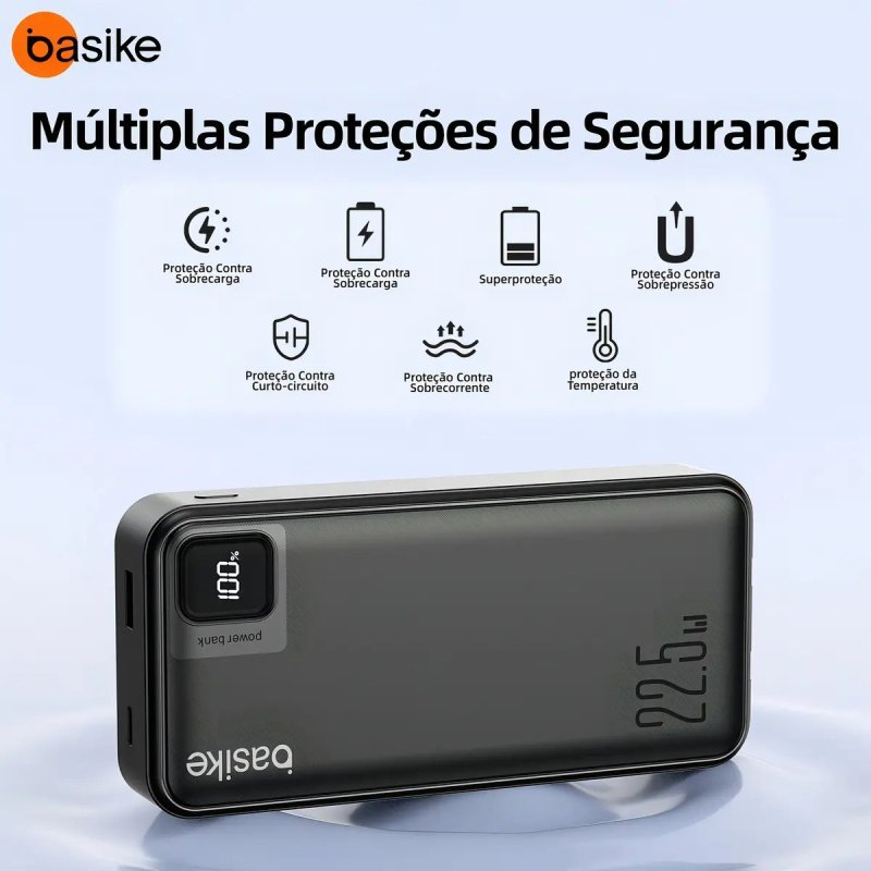 Power Bank Basike 20000mAh Preto