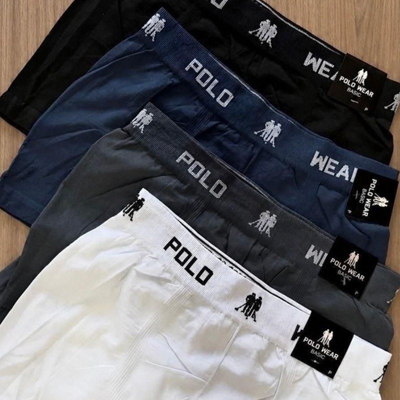 Kit 10 Cuecas Boxer Lisa Polo Wear Sortido