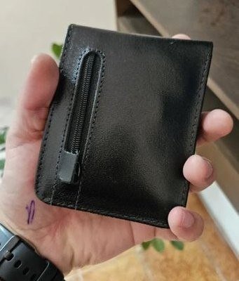 Carteira Masculina 100% Couro Legítimo Porta Cartões Documentos Moedas com Zíper + Caixa Presente