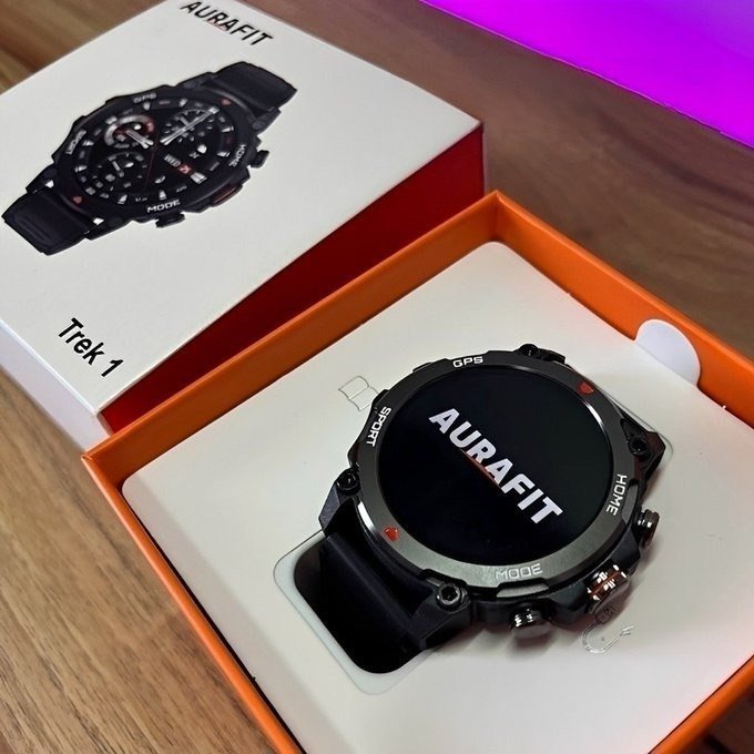 Relógio Smartwatch Aurafit Trek1 Com Gps À Prova D'água 5atm