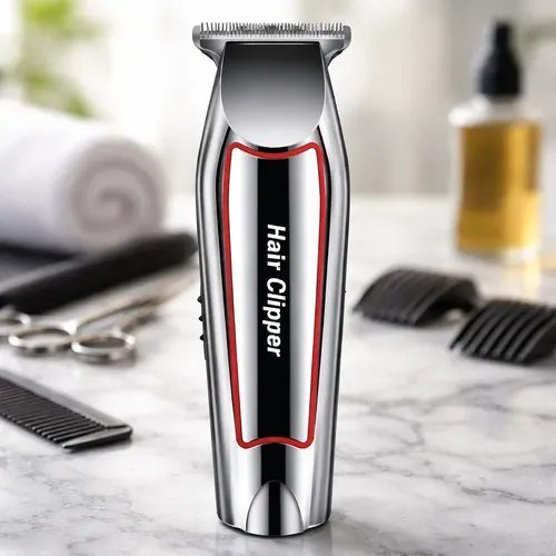 Máquina Cortar Cabelo Aparar Barba Kemei Km-032 Acabamento Prateado 127/220v