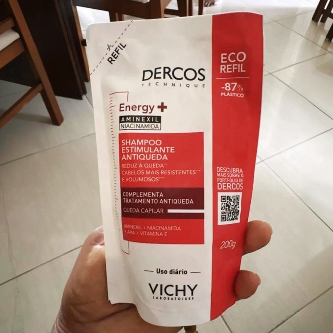 Refil Shampoo Estimulante Antiqueda Energy+ Dercos Vichy 200g
