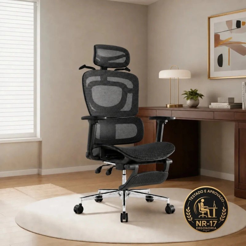 Cadeira De Escritório Ergonômica Giratoria Nr17 Malha Respirável Corsair