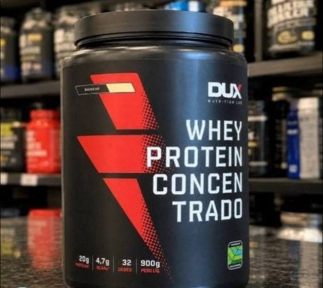 Dux Whey Concentrado 100% Puro Para Ganho De Massa - 900g Sabor Baunilha