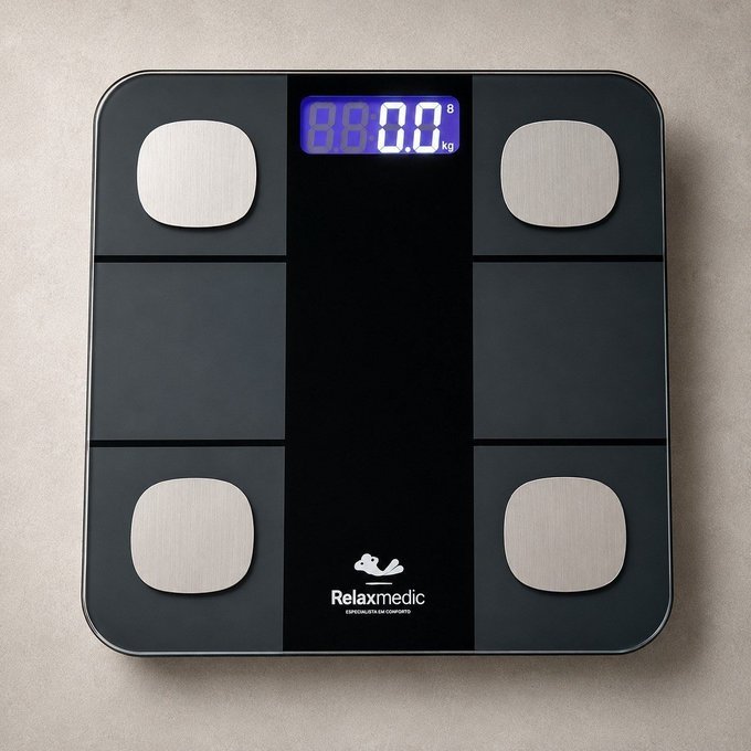 Balança Digital Corporal Bioimpedância Bluetooth Relaxmedic + Frete Grátis