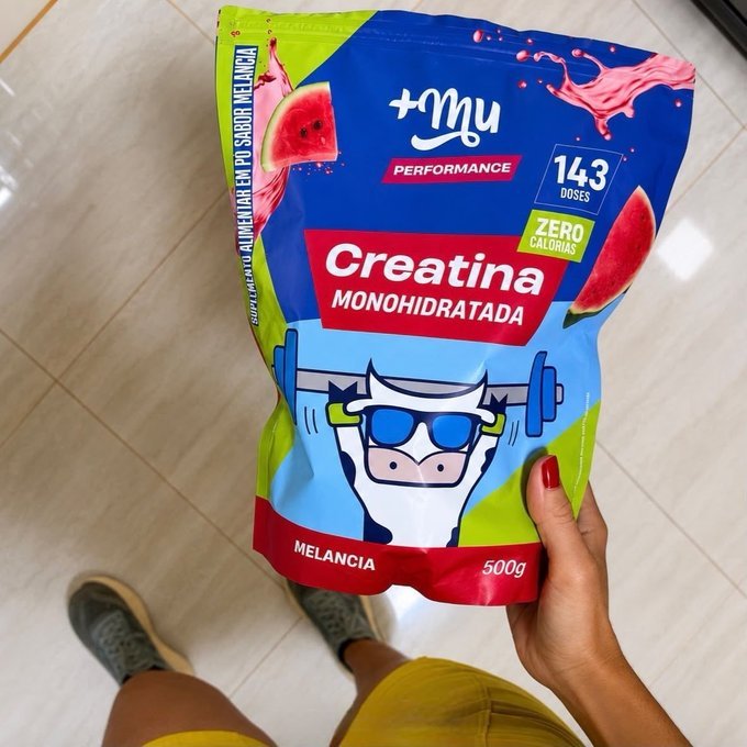 Creatina 100% Pura Mais Mu Sabor Melancia 500g + Frete Grátis