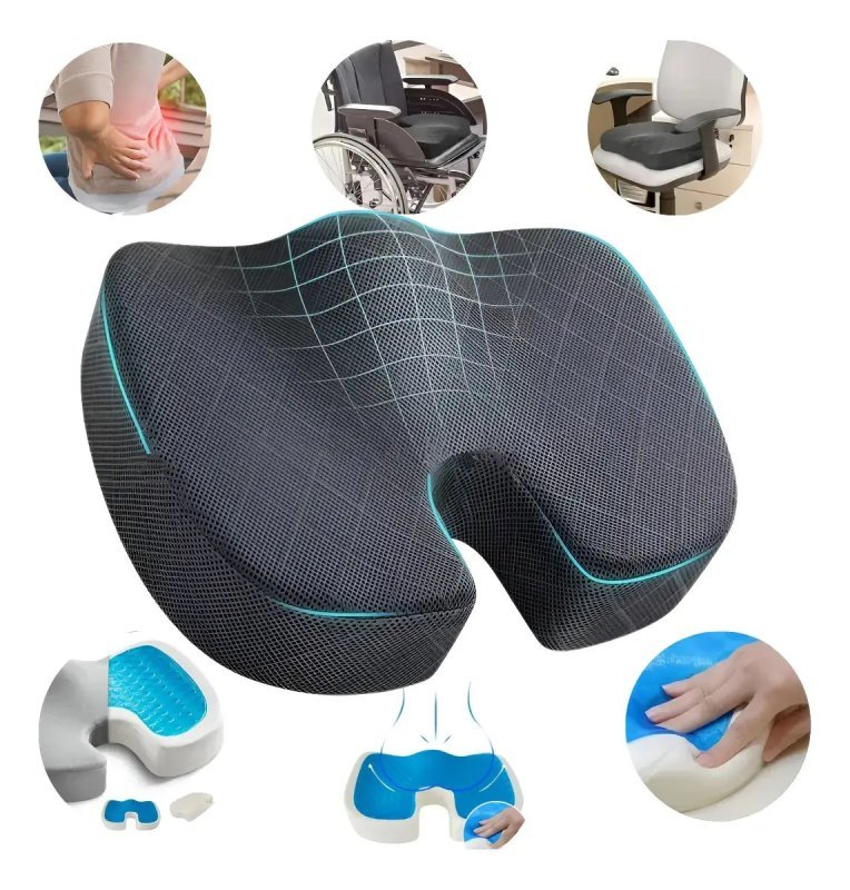 Almofada Anatômica Coccix – Assento Lombar Gel Ergonômico