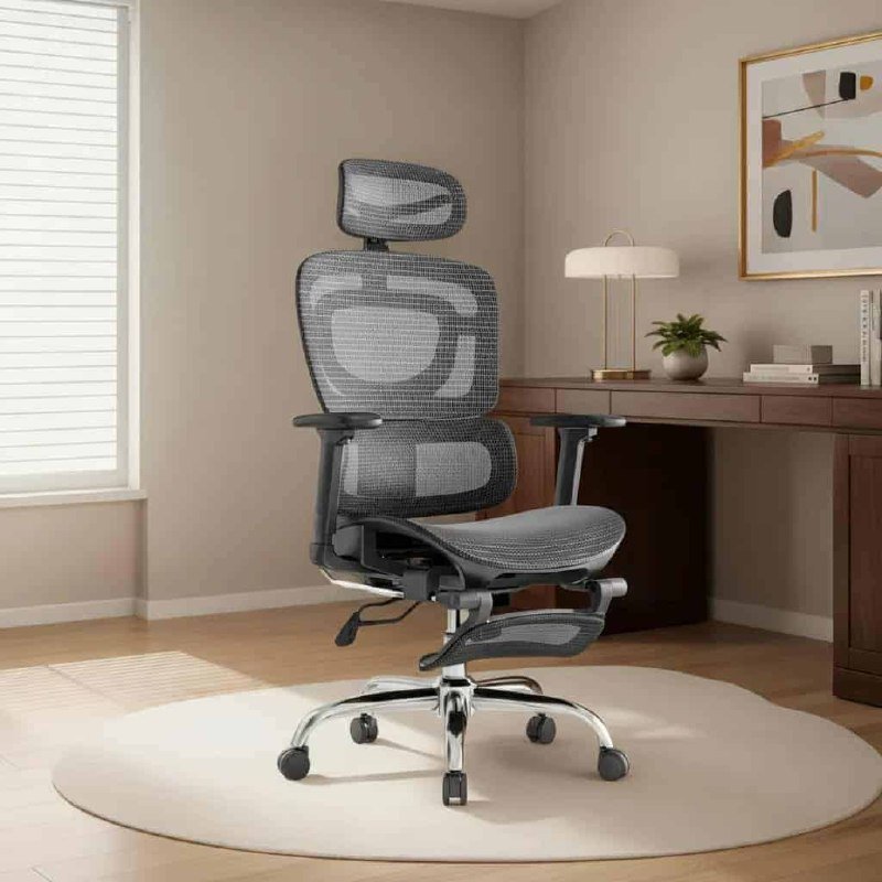 Cadeira De Escritório Ergonômica Mônaco Bt07 Luvinco Malha Respirável Com Suporte Lombar Adaptável