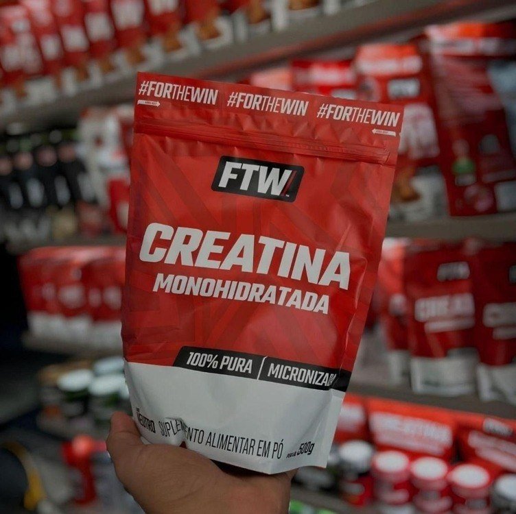 Creatina Monohidratada Pura 500g Refil Suplemento em Pó 100% - FTW
