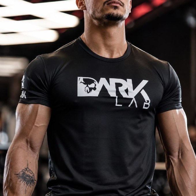 Camiseta Dry-fit Preta Caveira Dark Lab