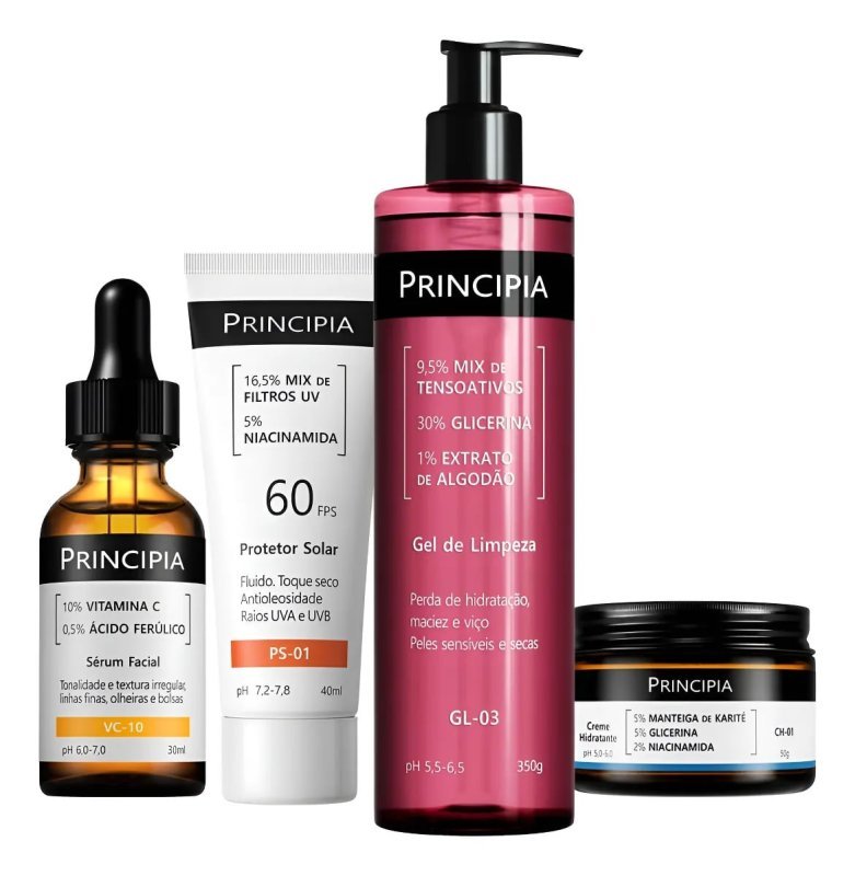Principia Kit Essencial GL-03 + CH + VC + PS – Pele Sensível Dia/Noite