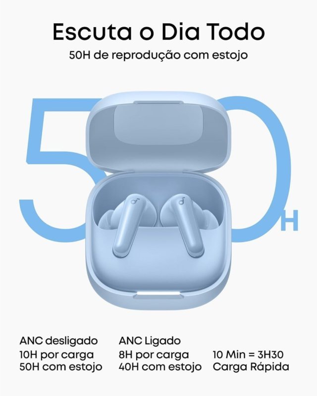 Soundcore P31i Anker - Fone TWS Bluetooth - Cancelamento Ruído Adaptativo - 50H