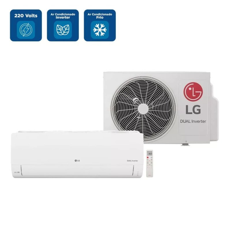 Ar Condicionado Split LG Dual Inverter AI Compact 9000 BTU/h Frio S3-Q09AAQAC - 220 Volts