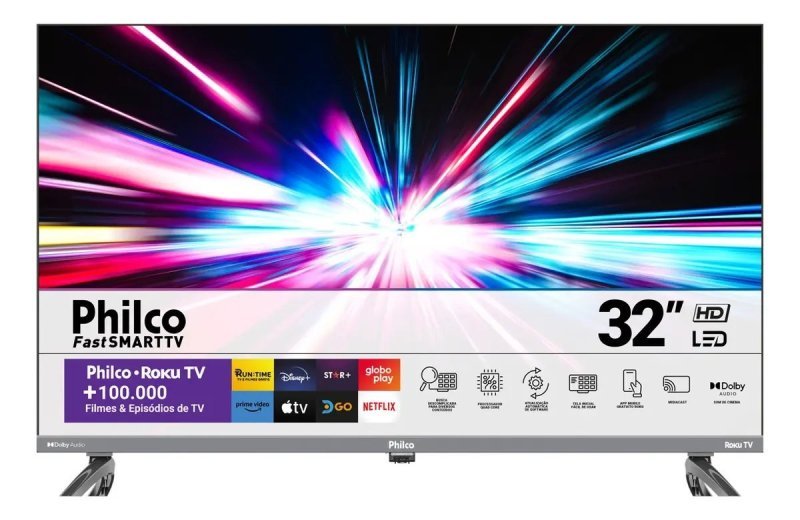 Smart TV 32 Philco P32vik Roku Led Dolby Audio Hdr Wi-fi 110/220v
