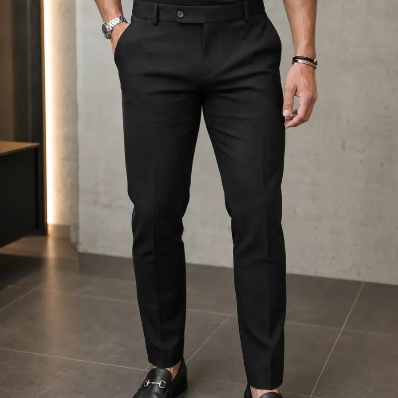 Calça Alfaiataria Masculina Slim Fit Premium Social Azul Liso