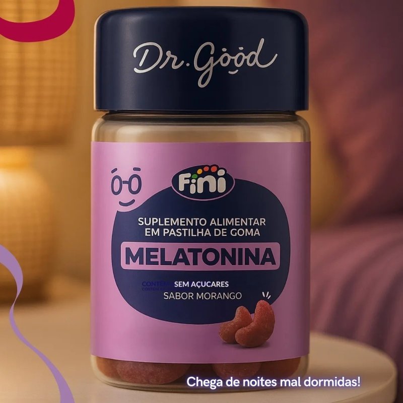 Melatonina Dr. Good em Gomas Sabor Morango para Sono Profundo
