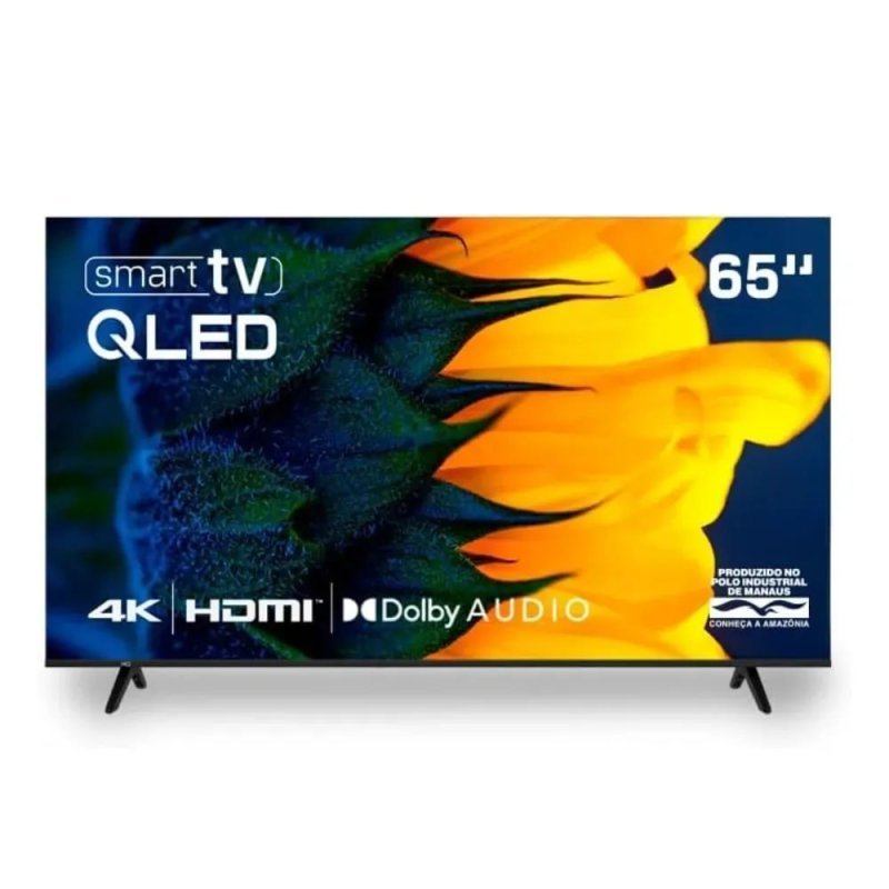 Televisão Smart Tv Hq 65 Qled, 4k Uhd, Dolby Audio, Wi-fi, Bluetooth, 3 Hdmi, 2 Usb, Hdr, Smart Tv, Led Bivolt