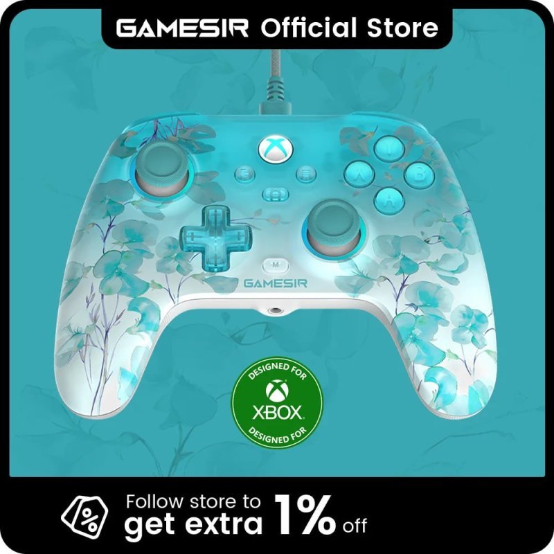 Controle GameSir T7 Pro Floral para Xbox com Joystick de Efeito Hall