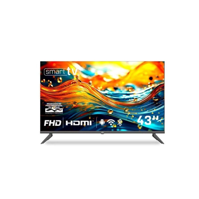 Smart TV HQ 43" Full HD tela sem bordas Android 11 design Slim HQS43NKHM