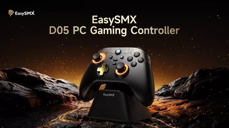 Controle Easysmx D05 com Dock Carregamento, RGB, Hall Effect