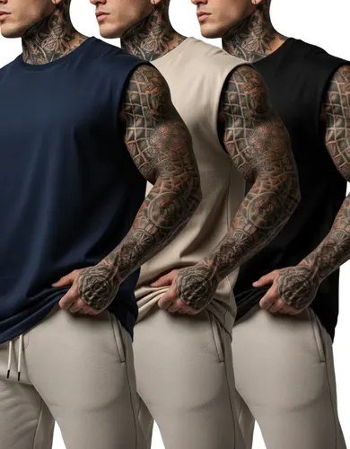 Kit 3 Regata Oversized Machão Streetwear Lisa Casual Básicas