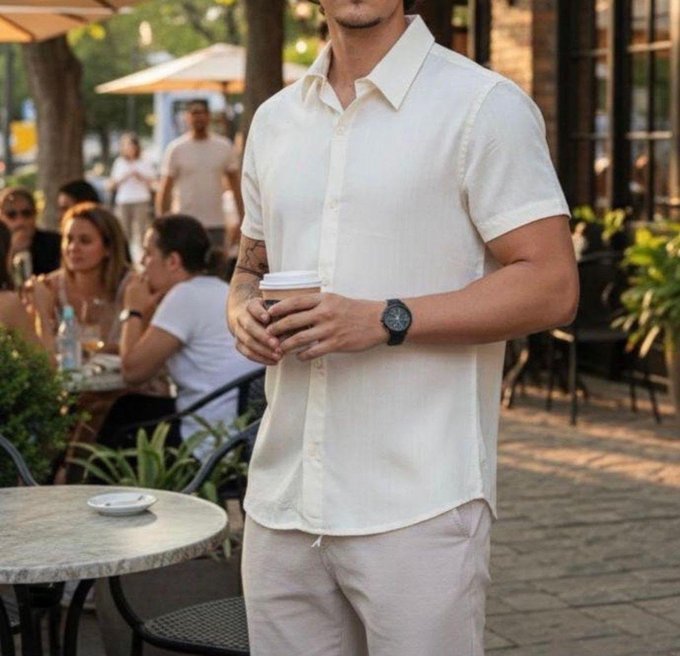 Camisa De Linho Manga Curta (6 cores) + Frete Grátis