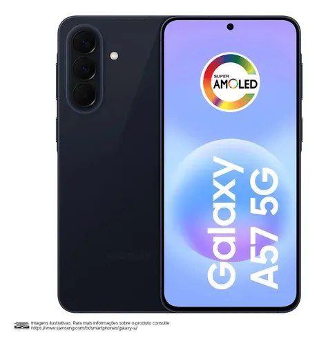 Celular Samsung Galaxy A57 5g 256GB, 8GB Ram, Recursos Ai Azul-escuro