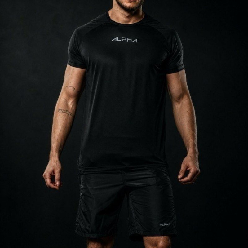 Kit Bermuda+camiseta New Fluid Dry Fitness Academia Alpha
