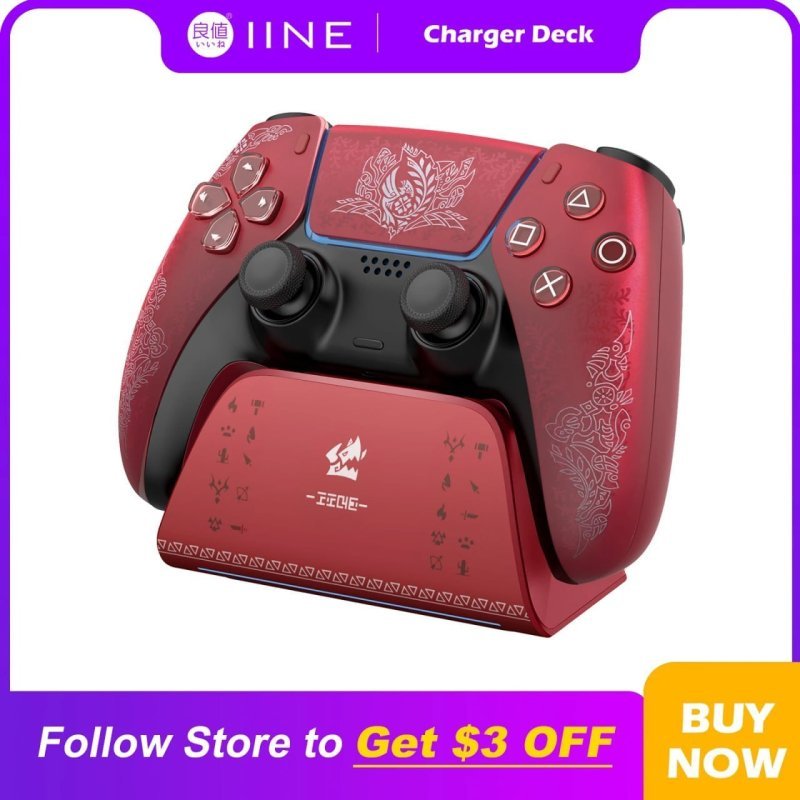 Dock de Carregamento Para Dualsense PS5 Iine Edição Monster Hunter Wilds