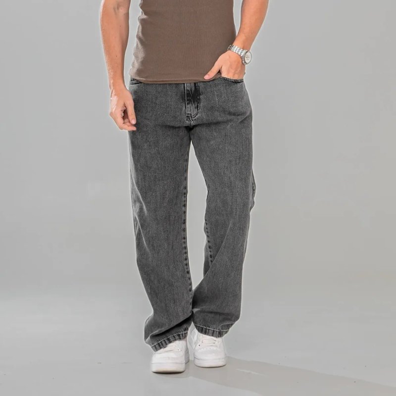 Calça Balão Jeans Masculina Marmorizada Streetwear Larga Bag