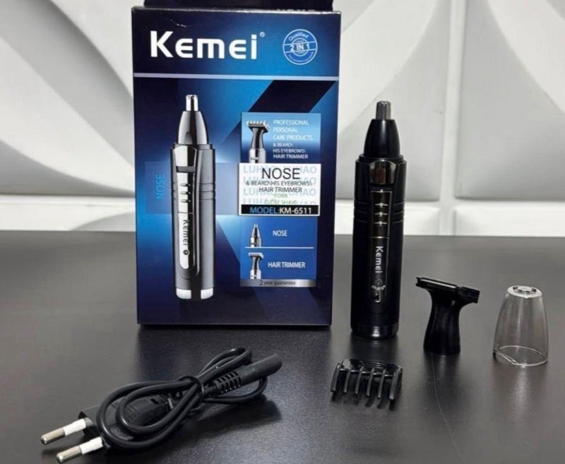 Aparador Cortador de Pelos 2 em 1 Kemei KM-6511 Nariz e Orelhas