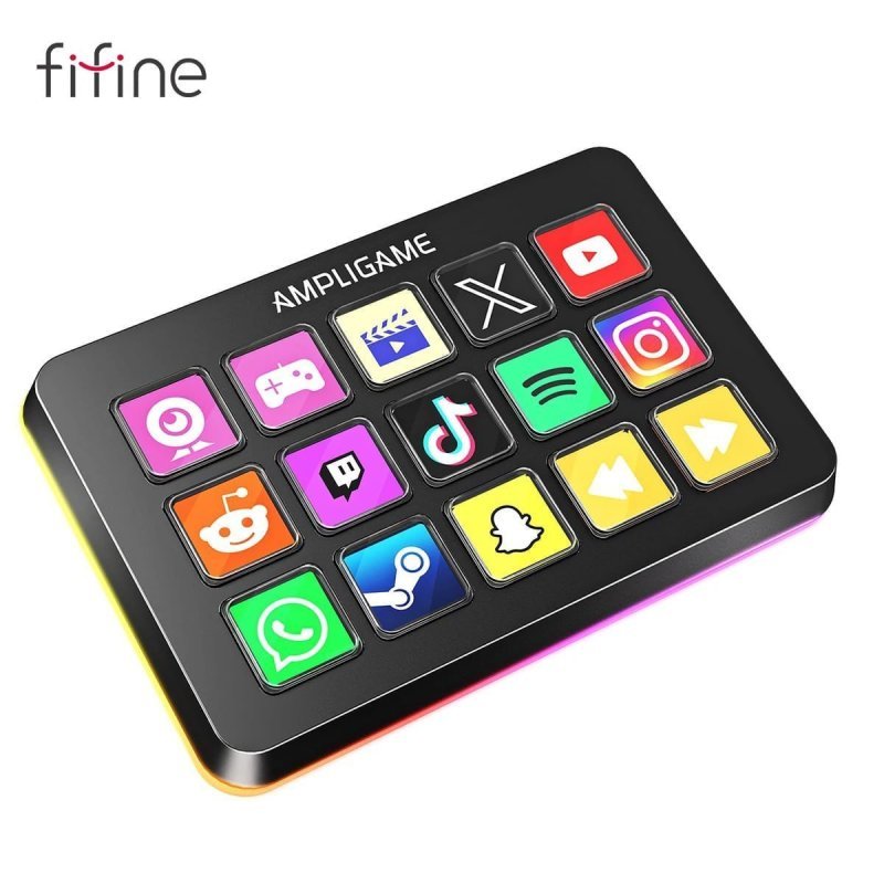 Streamdeck Fifine D6, 15 teclas macro LCD