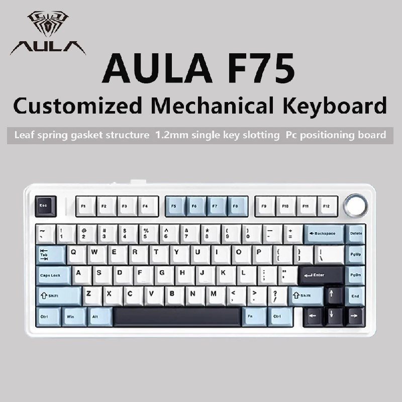 Teclado Mecânico Aula F75 Wireless RGB 75% Wireless