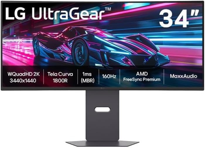 LG UltraGear 34" Curvo UltraWide 160Hz 1ms QHD - Preto