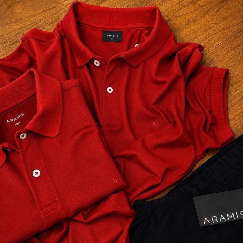 Polo Aramis Masculina Piquet Basic Mono Vermelha