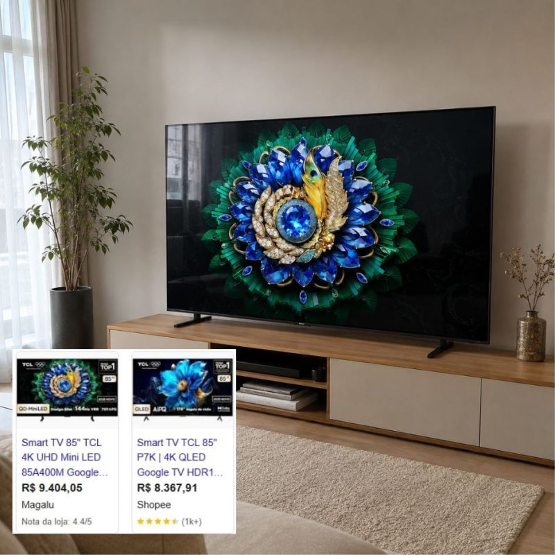 Smart TV TCL 85 Polegadas QLED Mini LED 4K A400M