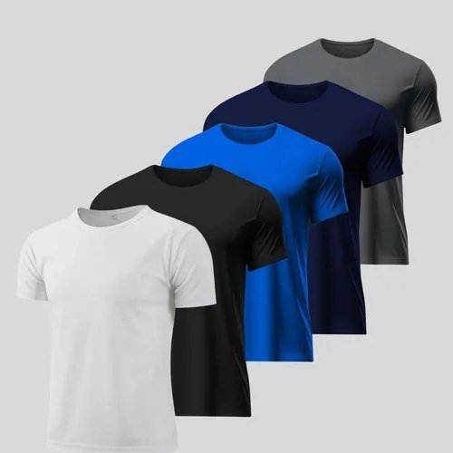 Kit 5 Camisetas Básicas Masculina Dry Fit Lisa Tradicional Cor-1 G