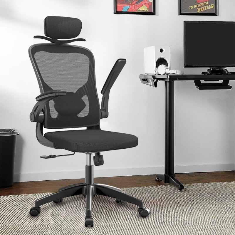 Cadeira de escritório ergonômica com estofado de mesh (Cabide)